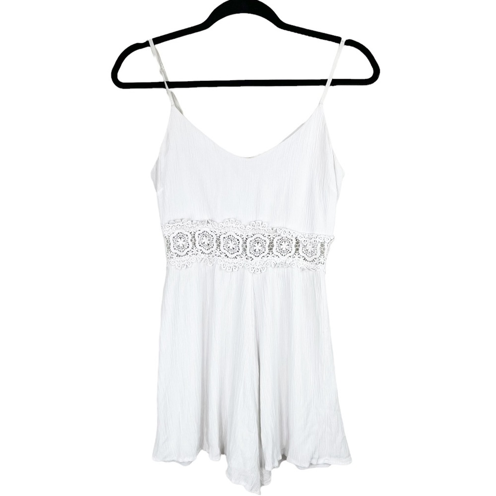 Altar’d State White Floral Crochet Romper